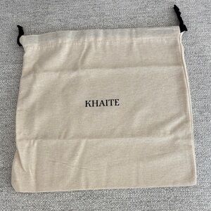 KHAITE Branded Drawstring Storage Dust-bag in Natural Flannel and Black